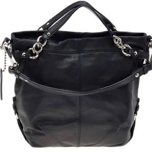 COACH-NEW WITH TAGS-Pebbled leather large Brooke purse-black